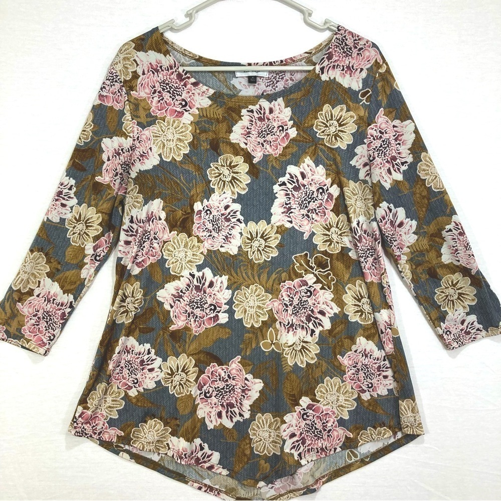 Rue Juju Floral Soft Stretch Casual Top‎ Size XL